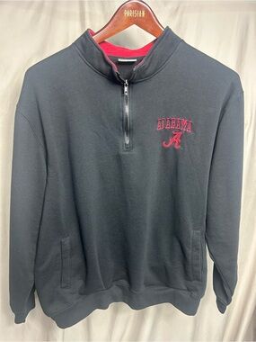 Stadiums Athletics Black Alabama Crimson Tide quarter zip pullover Sz XXL